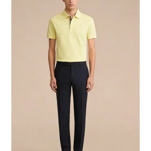 Burberry Men’s Hartford Cotton Polo T-shirt Frosted Lemon S 8104324